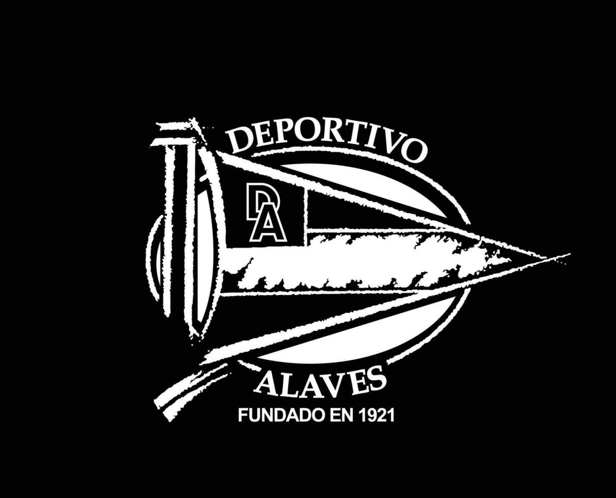 deportivo alavés clube logotipo símbolo branco la liga Espanha futebol abstrato Projeto vetor ilustração com Preto fundo