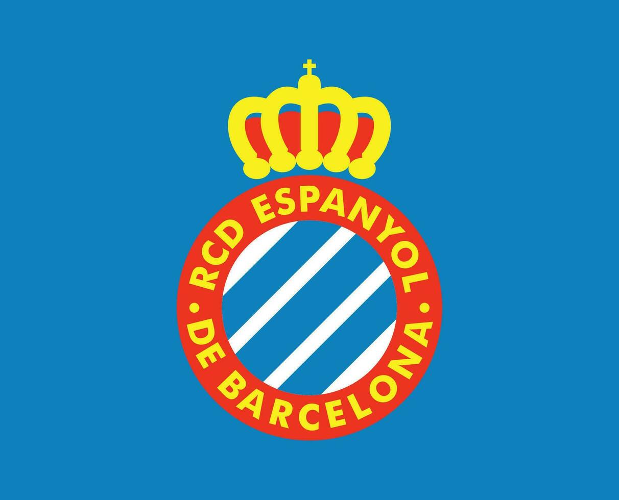 espanyol clube logotipo símbolo la liga Espanha futebol abstrato Projeto vetor ilustração com azul fundo