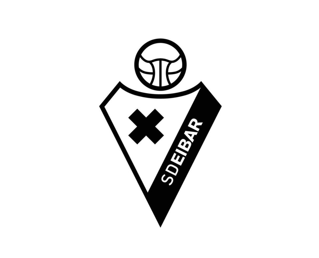 eibar clube símbolo logotipo Preto la liga Espanha futebol abstrato Projeto vetor ilustração