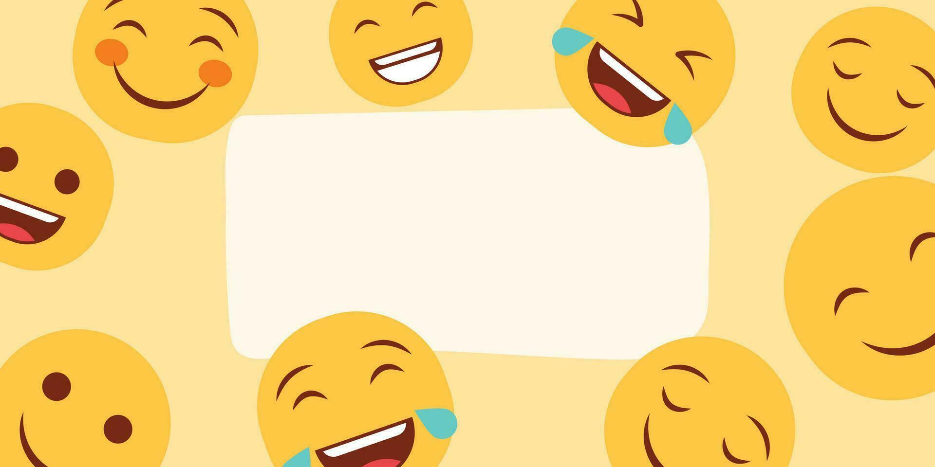 feliz mundo sorrir dia fundo com emojis composição. vetor
