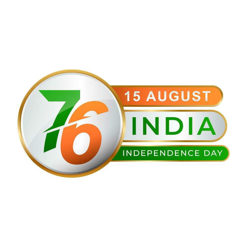 elegante logotipo do Índia 76º independência dia vetor