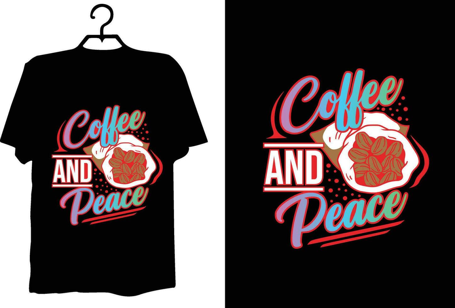 design de camiseta de café vetor