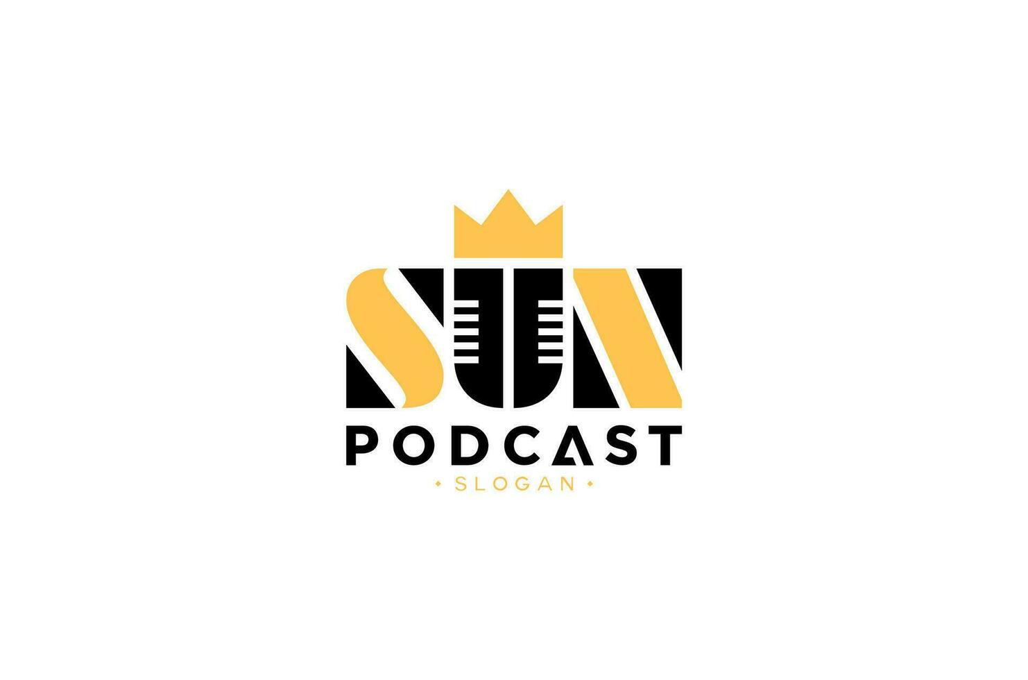 Sol podcast logotipo modelo vetor