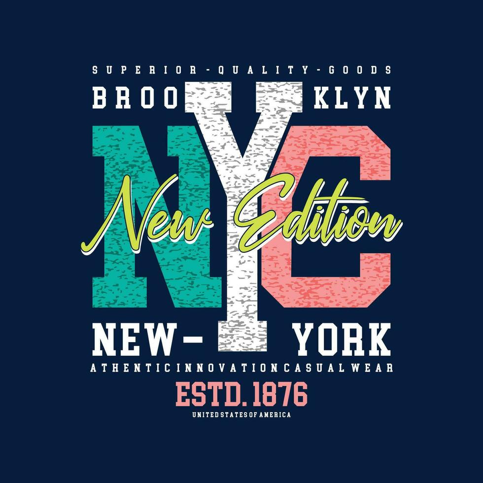 Brooklyn nyc urbano rua, gráfico projeto, tipografia vetor ilustração, moderno estilo, para impressão t camisa