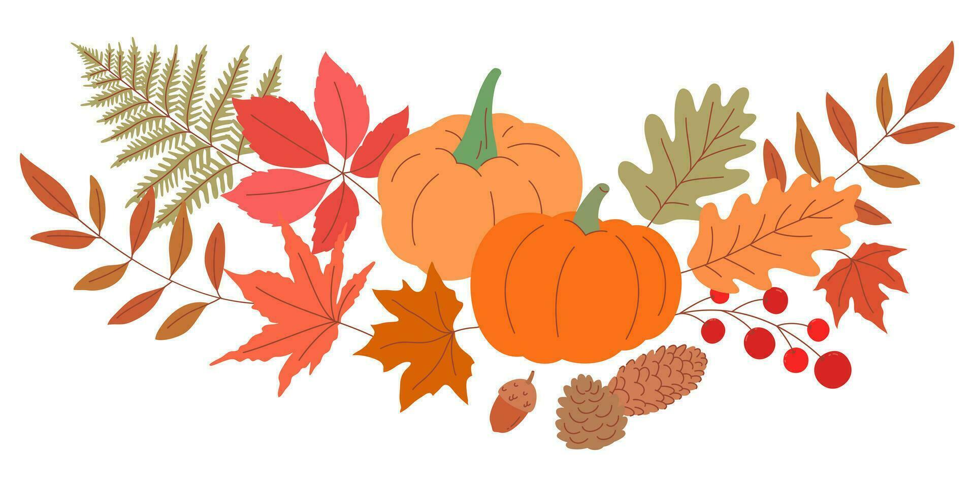 conjunto do outono sazonal elementos decorado Como padronizar divisor plano forrado estilizado vetor