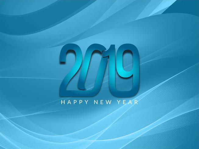 Feliz ano novo 2019 fundo decorativo vetor