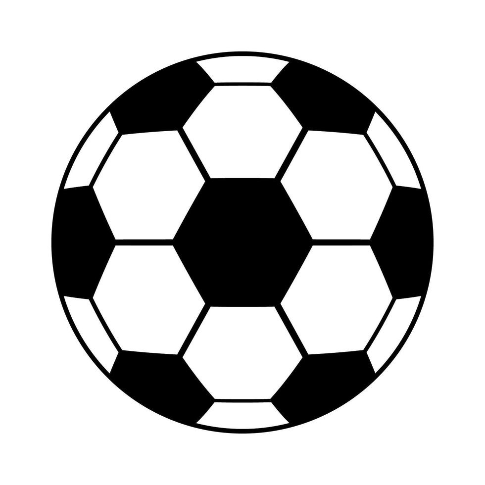 desenho animado esporte bola de futebol em preto e branco vetor