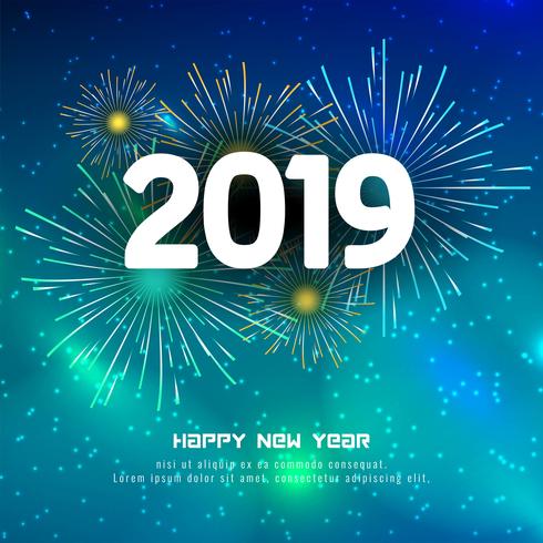 Abstrato feliz ano novo 2019 fundo colorido vetor