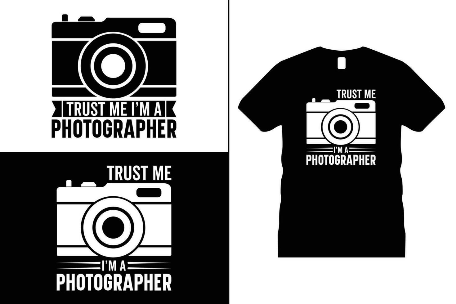 fotógrafo ou Câmera camiseta Projeto vetor. usar para camiseta, canecas, adesivos, cartões, etc. vetor