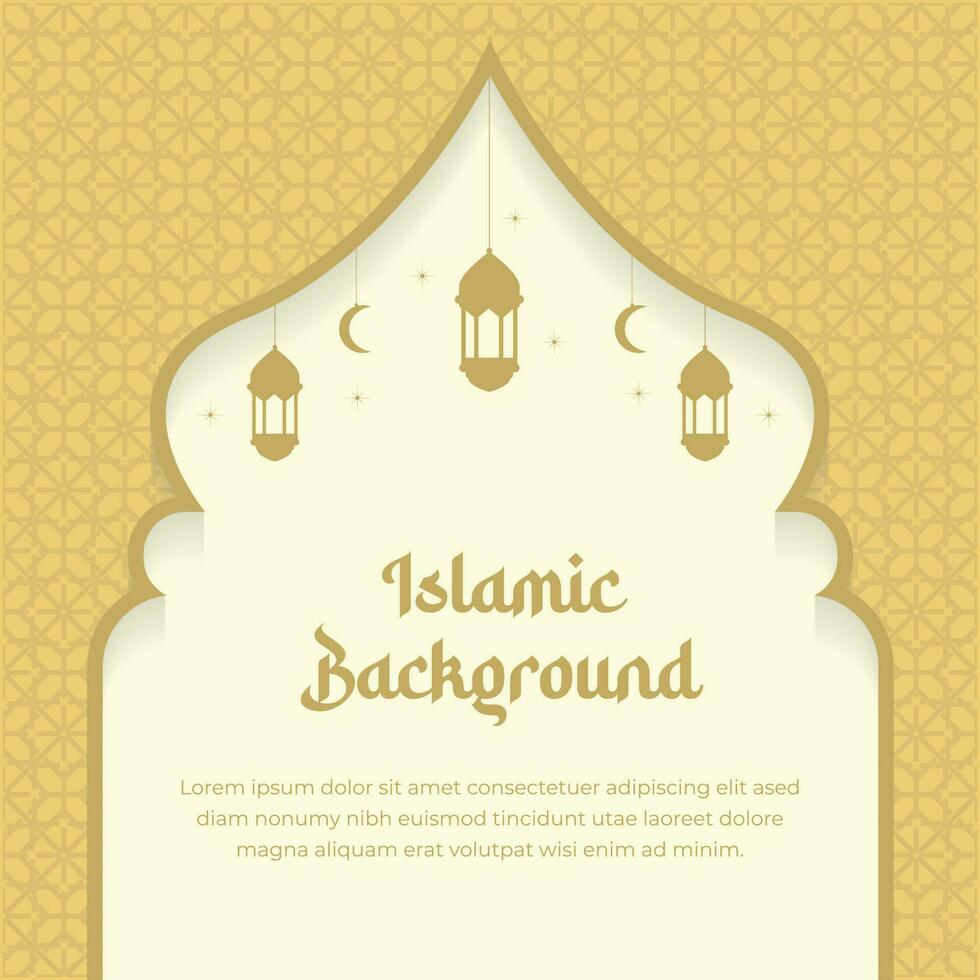 quadrado islâmico modelo adequado para comemorativo islâmico feriados. Ramadã kareem, eid mubarak, eid al adha e mawlid. padronizar islâmico. vetor