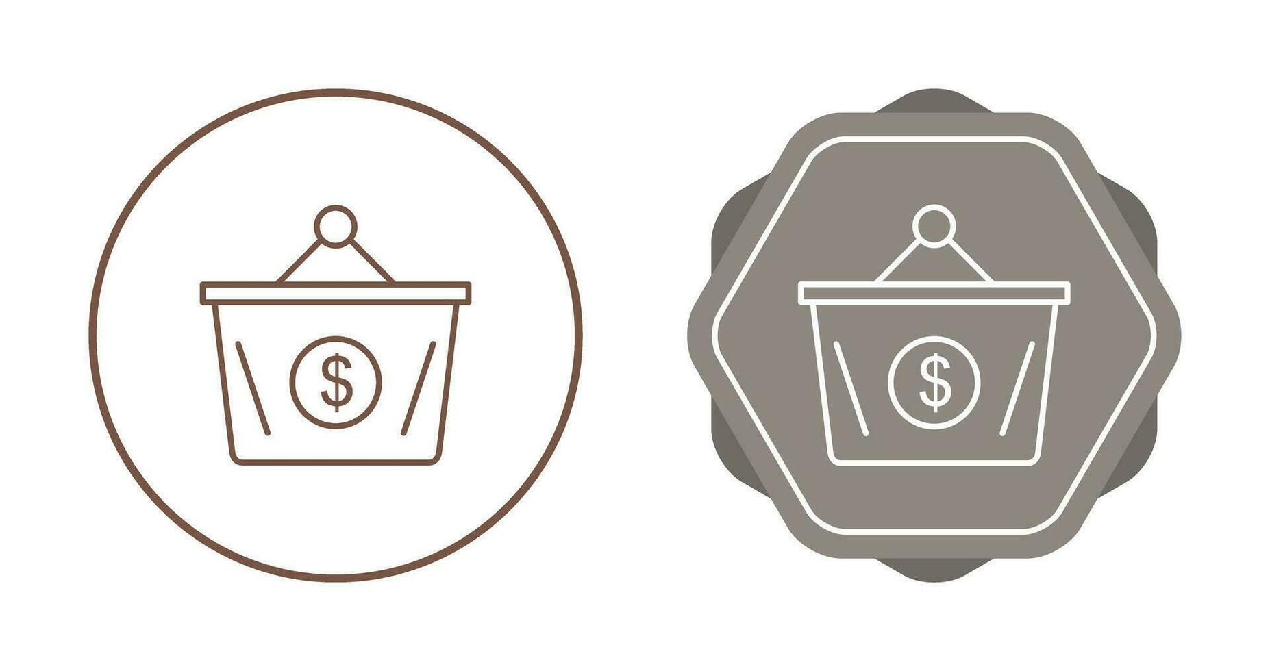 ícone de vetor de cesta de dólar