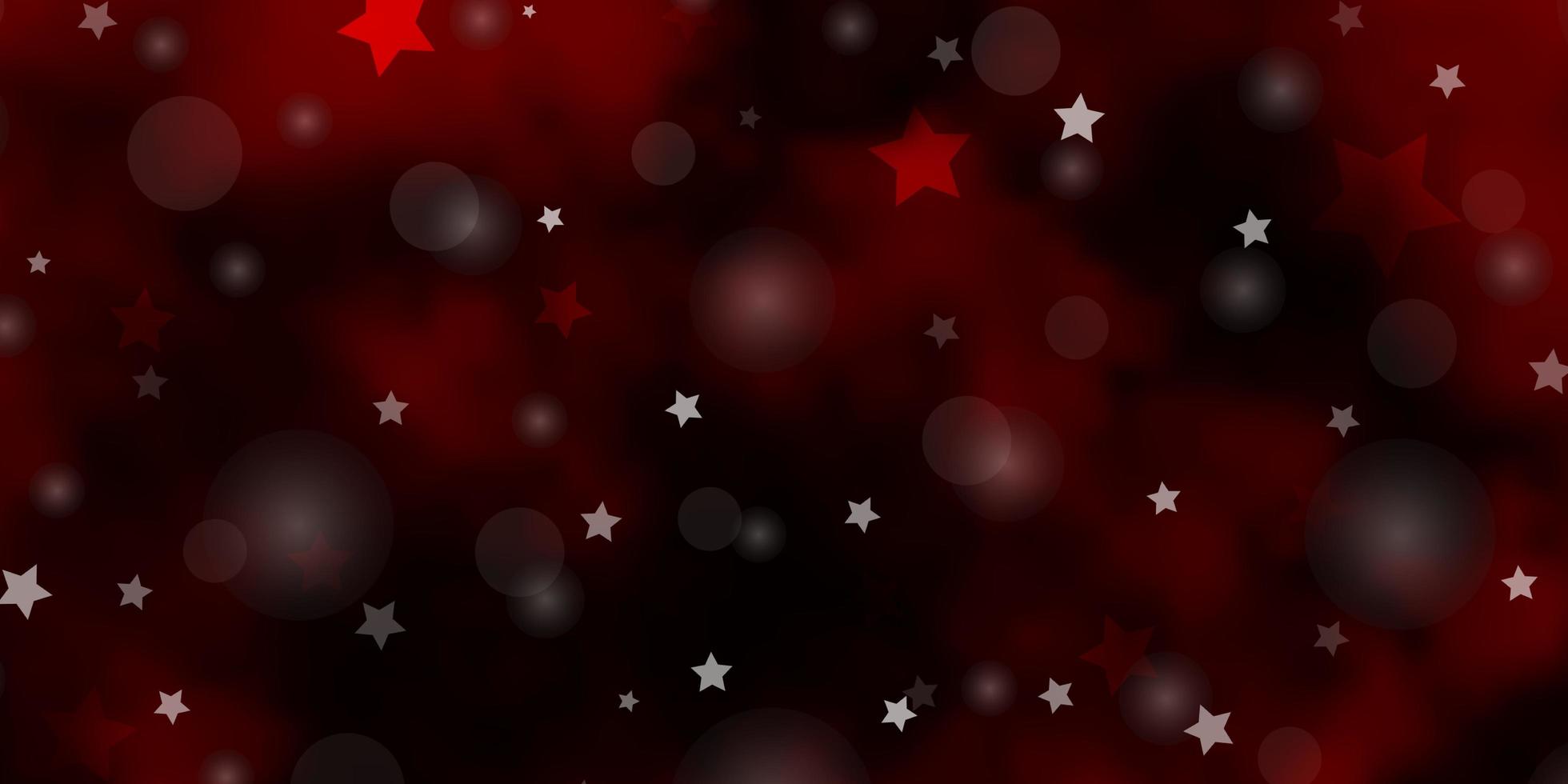 textura vector vermelho escuro com círculos de estrelas