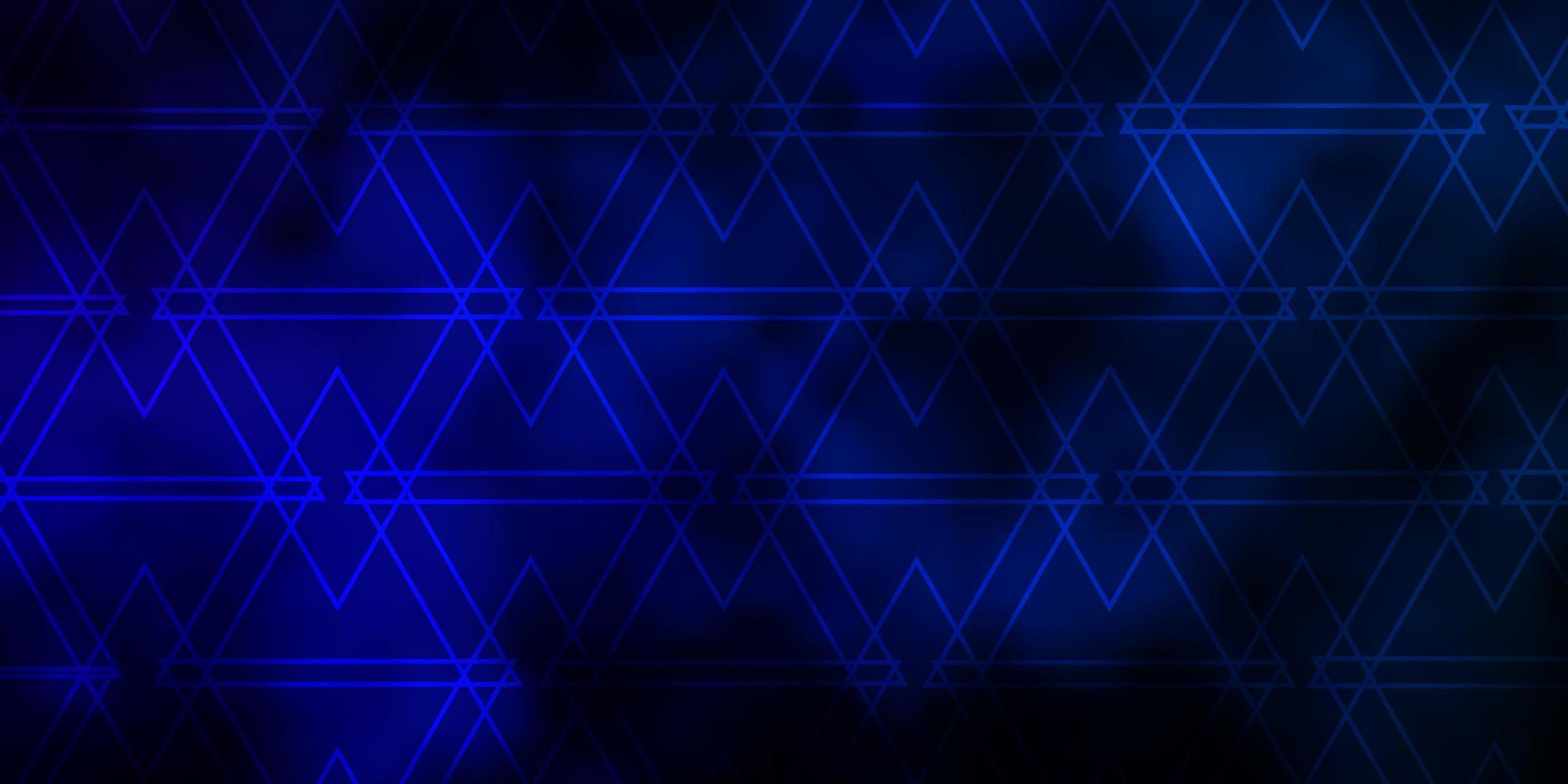 modelo de vetor azul escuro com triângulos de cristais