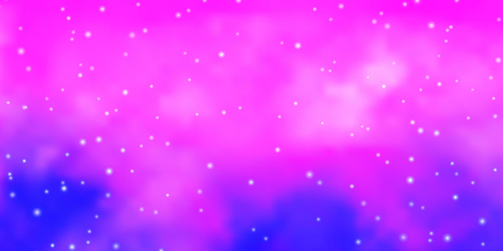 fundo vector azul-de-rosa claro com estrelas pequenas e grandes