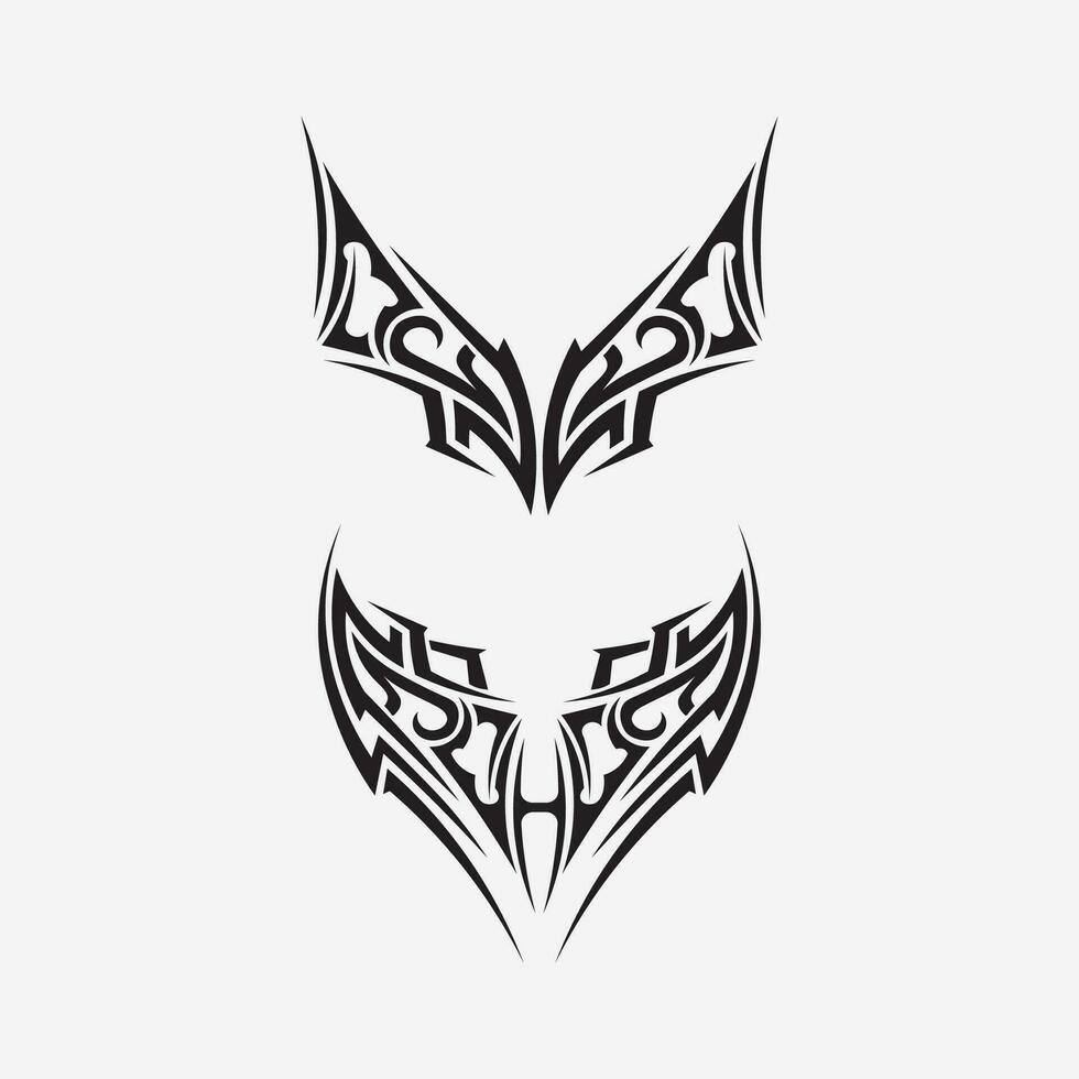 ícone de design de logotipo de vetor tribal preto e sinal tribal