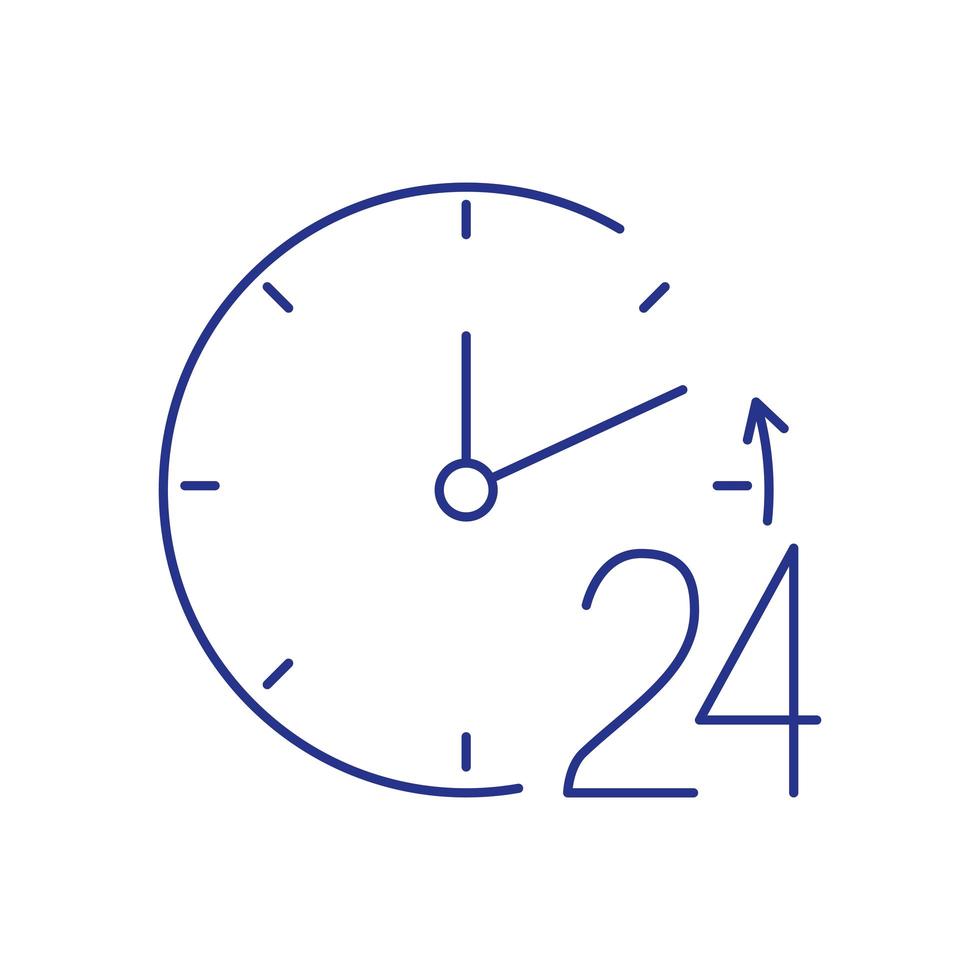 Atenção 24 horas sinalizando ícone isolado vetor