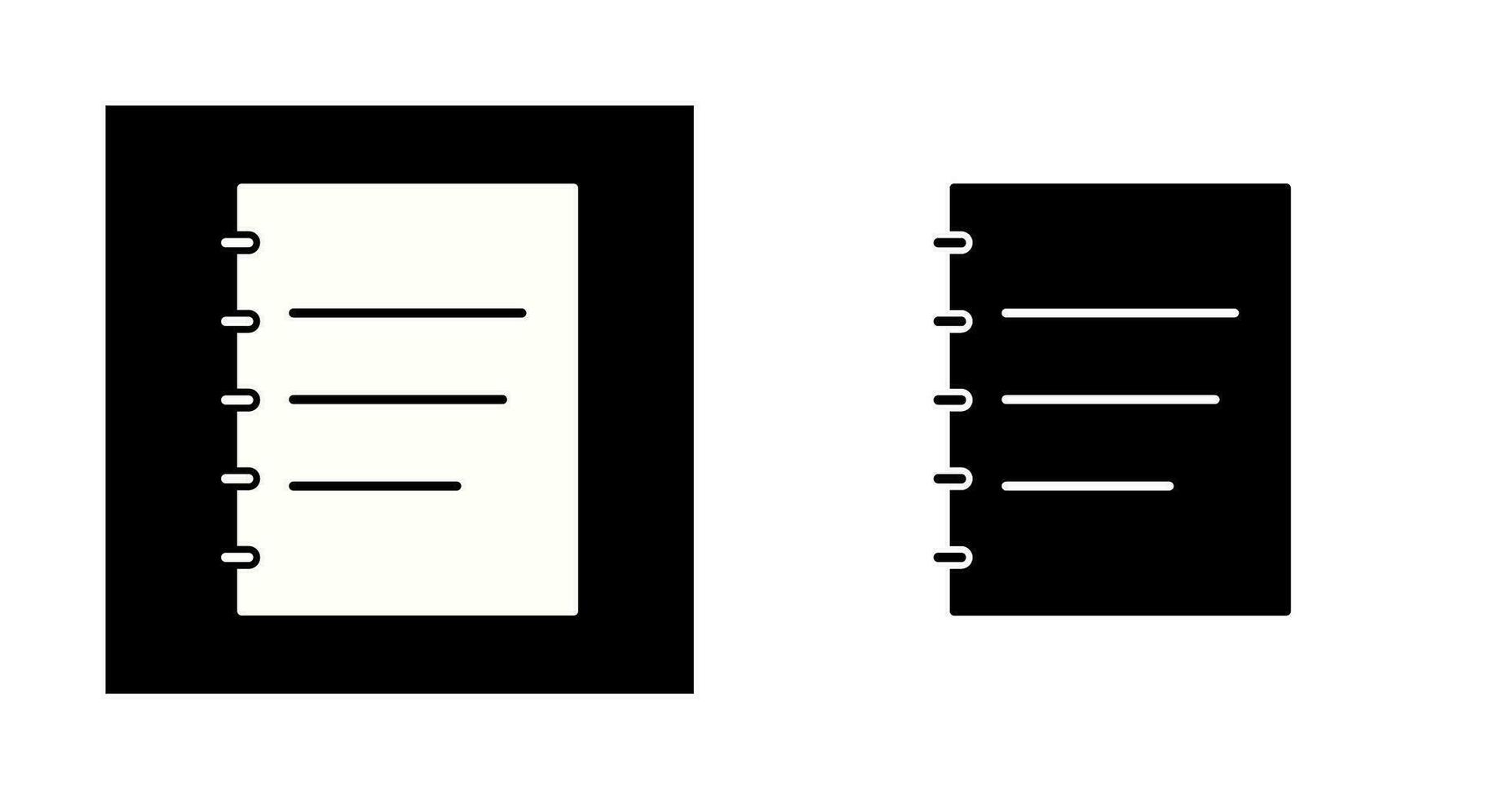 ícone de vetor de bloco de notas