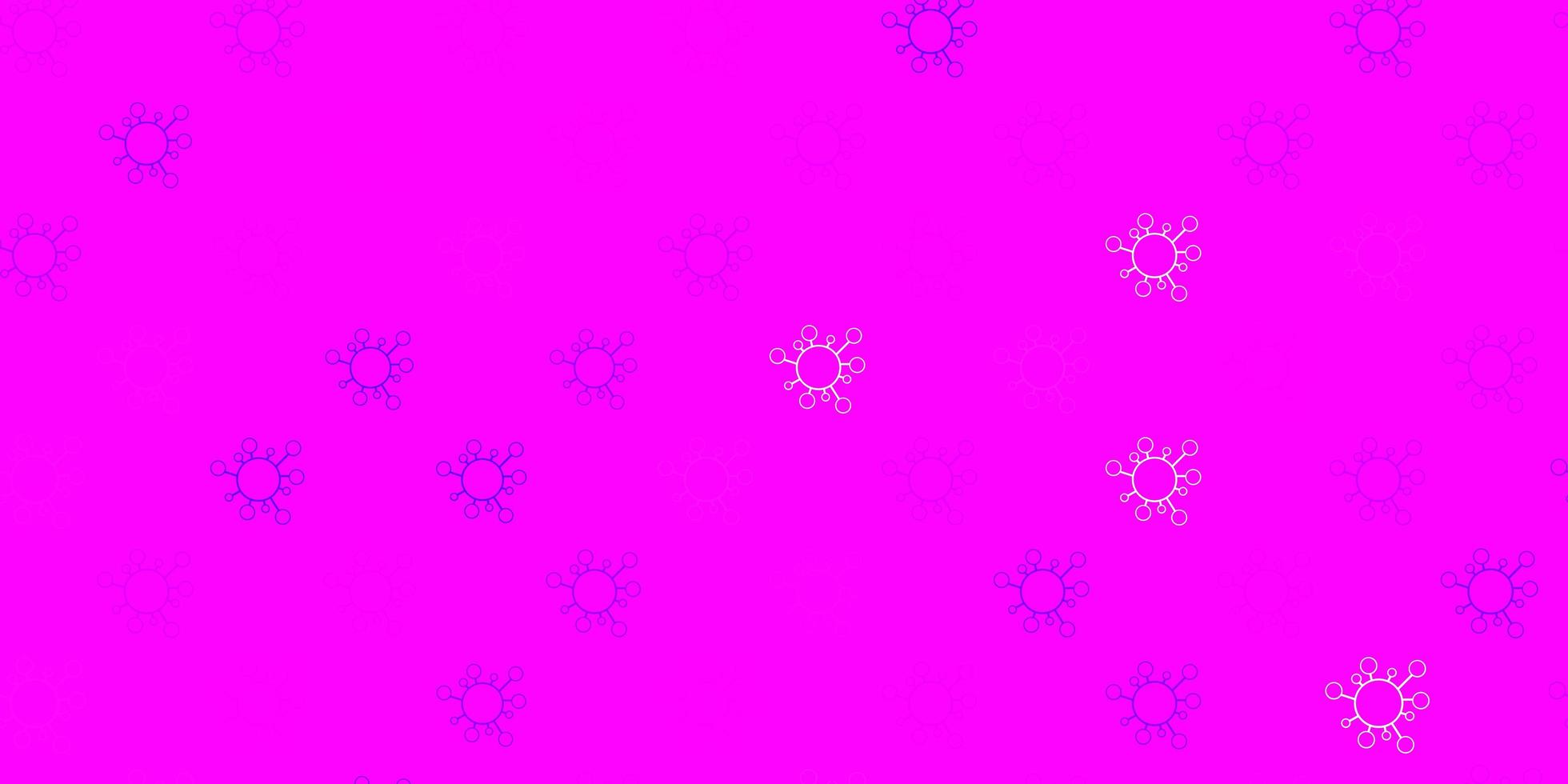 textura de vetor rosa roxo claro com símbolos de doenças