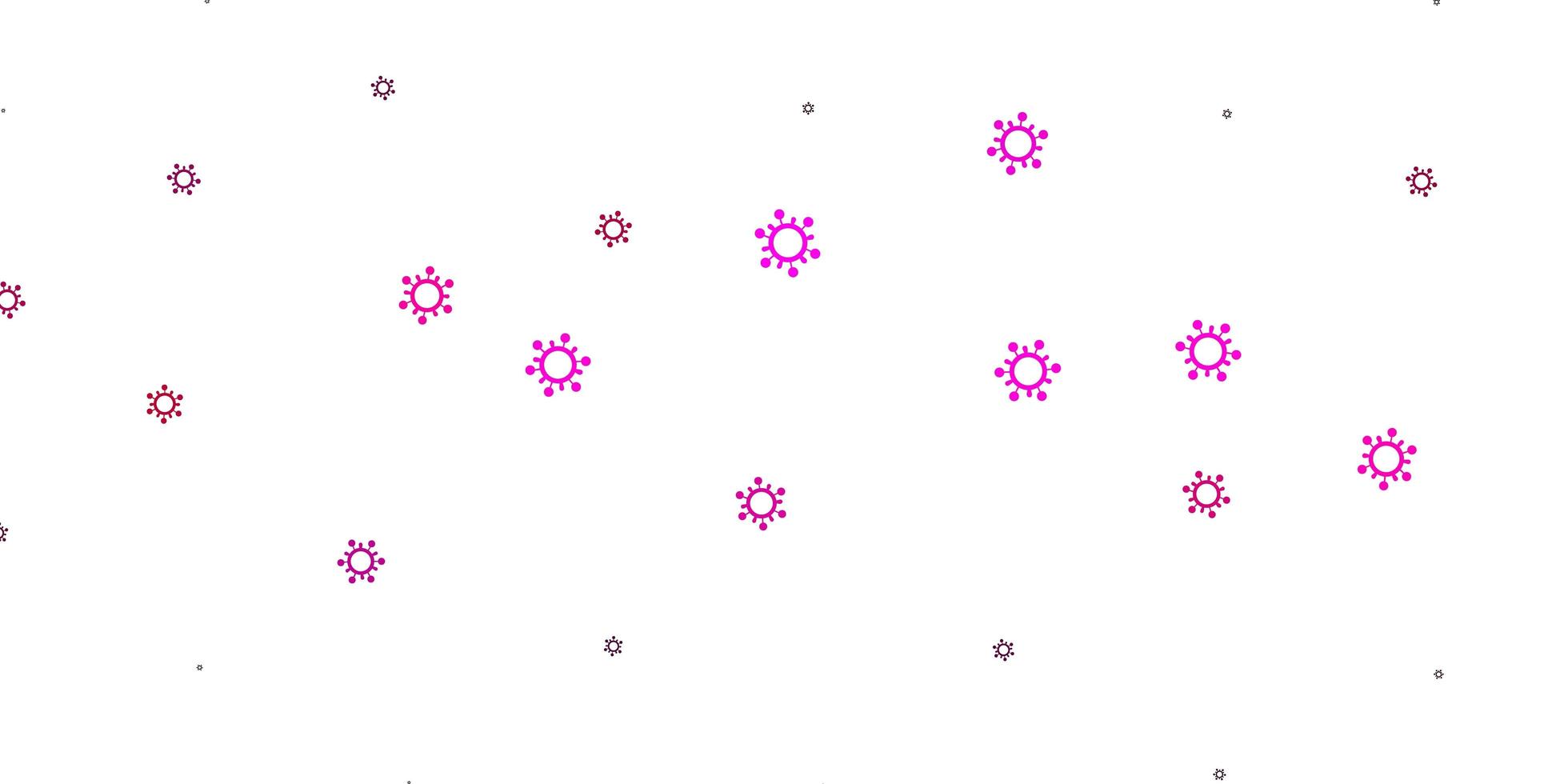 padrão de vetor rosa claro com elementos de coronavírus