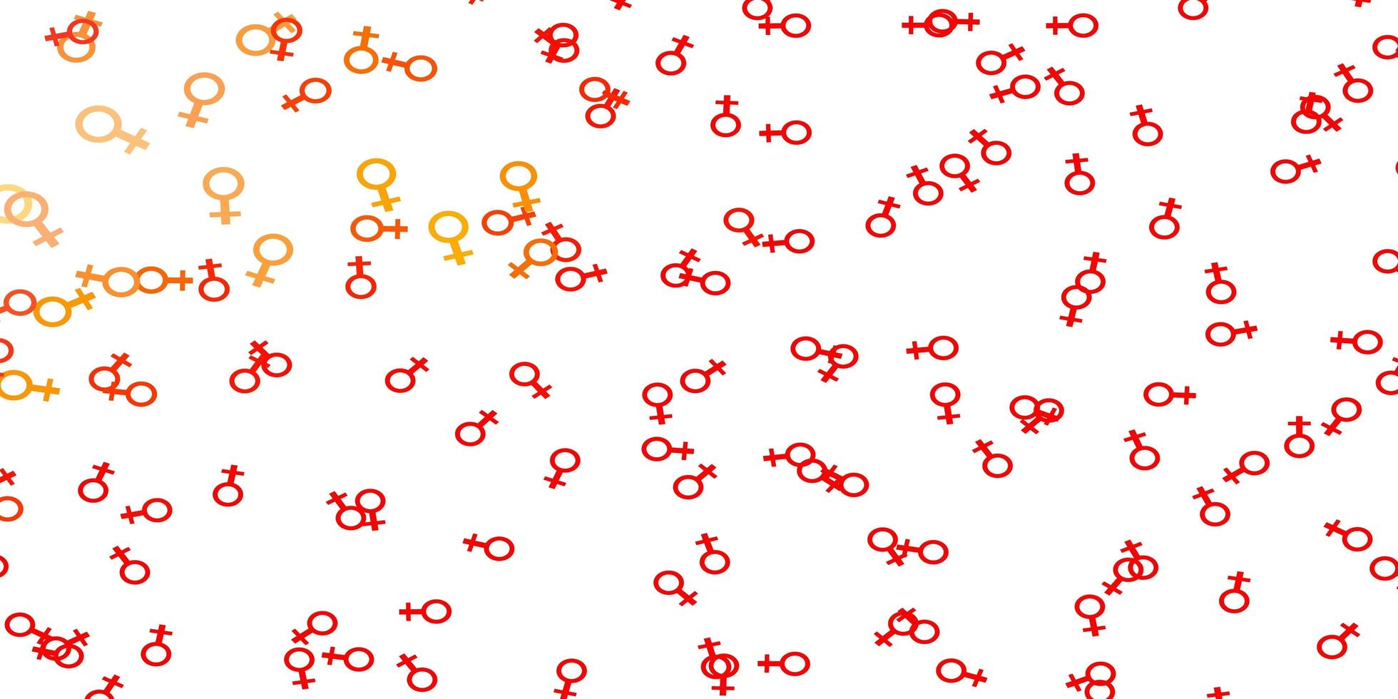 textura vector vermelho-claro amarelo com símbolos dos direitos das mulheres
