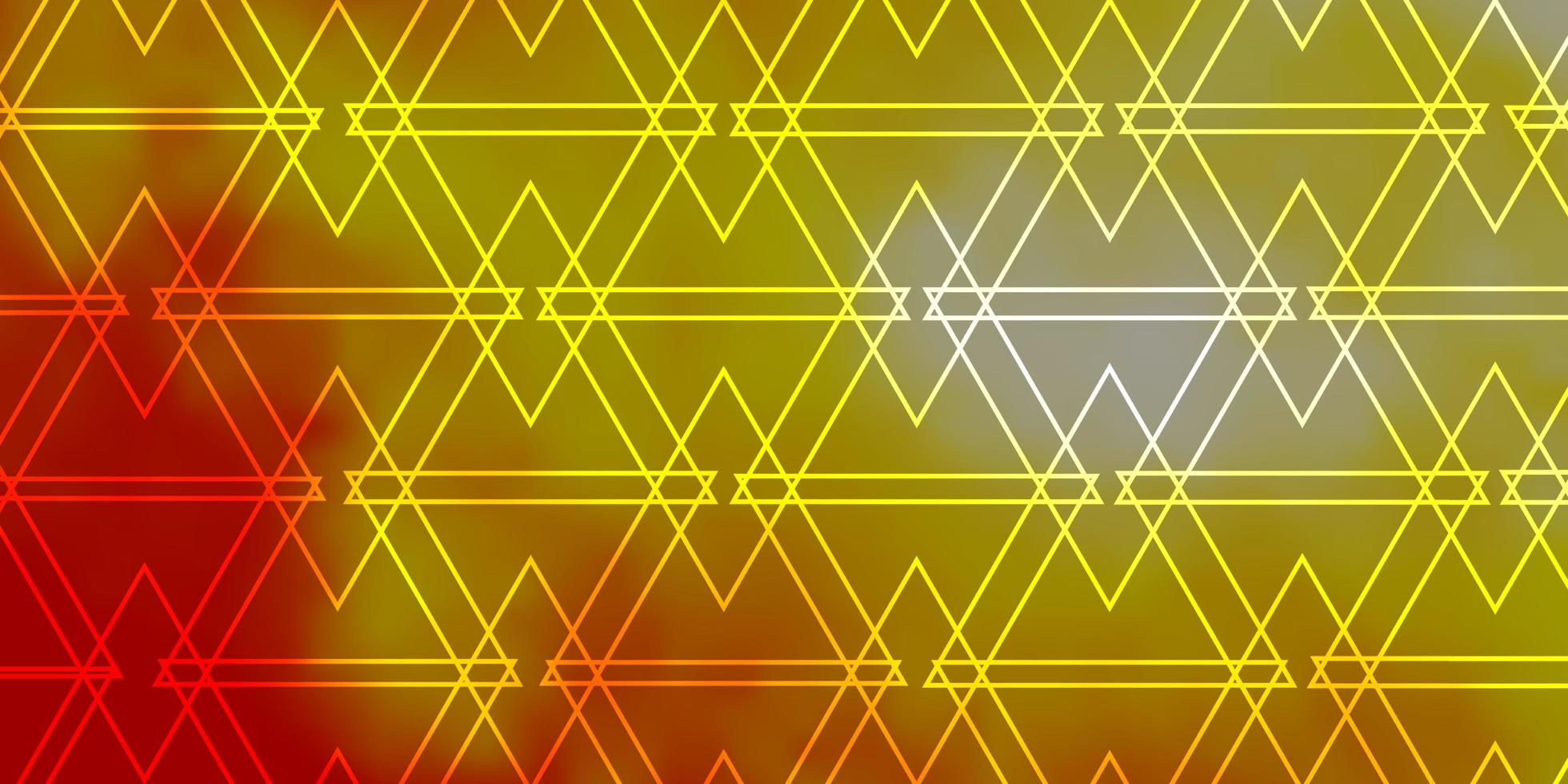 layout de vetor laranja claro com linhas e triângulos