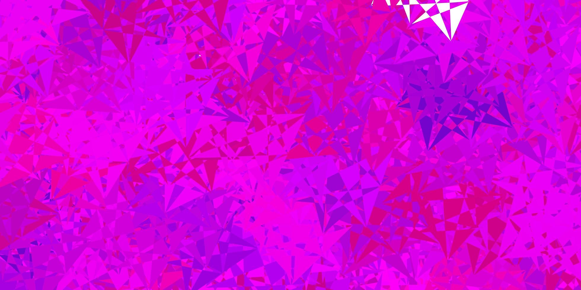 pano de fundo vector rosa claro com linhas de triângulos