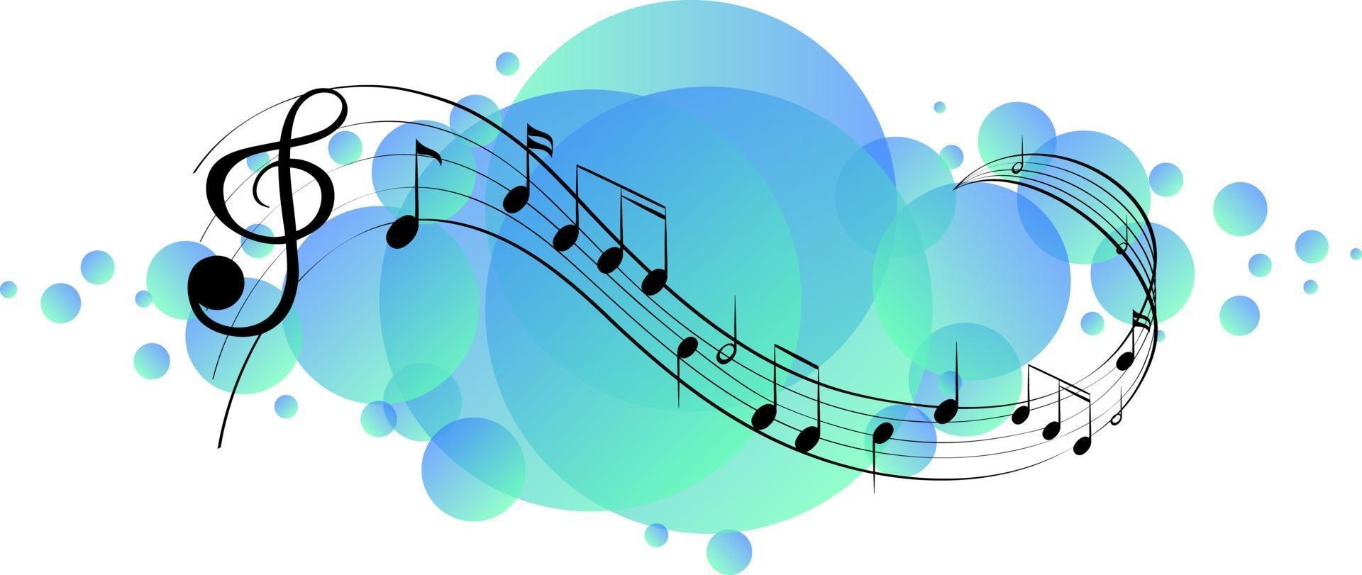símbolos de melodia musical na mancha azul-celeste vetor