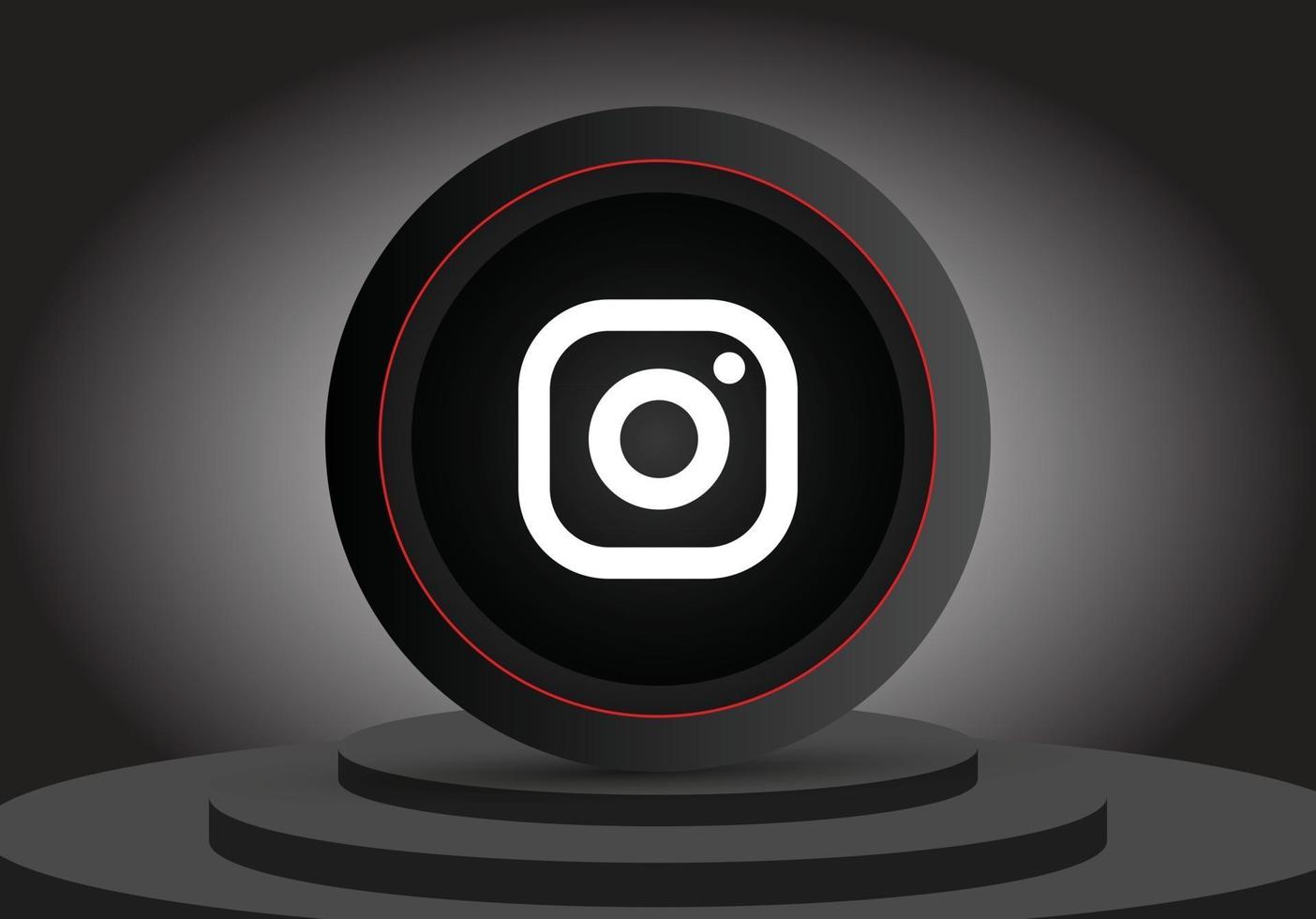ícone do instagram 3D da mídia social vetor