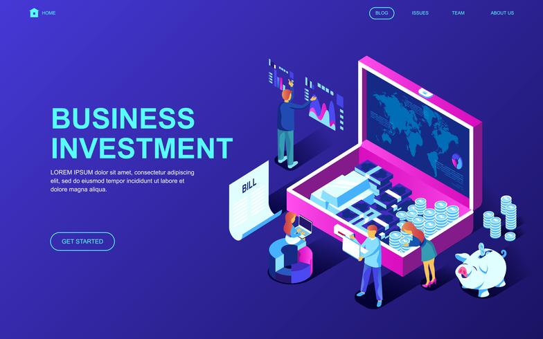Banner da Web de investimento empresarial vetor