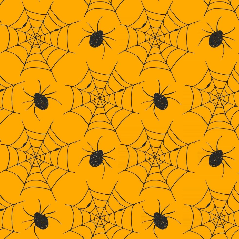 ilustração em vetor padrão sem emenda de teia de aranha. desenho desenhado à mão fundo web