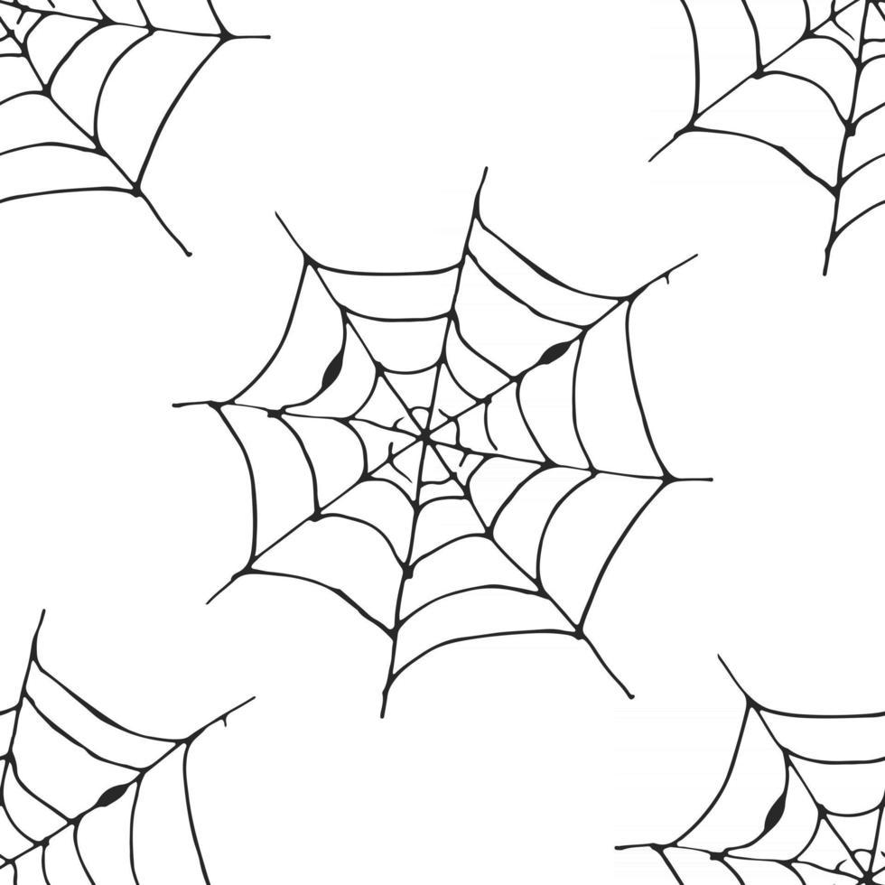 ilustração em vetor padrão sem emenda de teia de aranha. desenho desenhado à mão fundo web