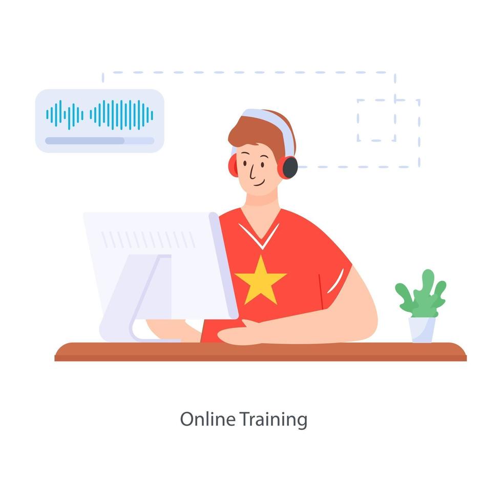 treinamento online moderno vetor