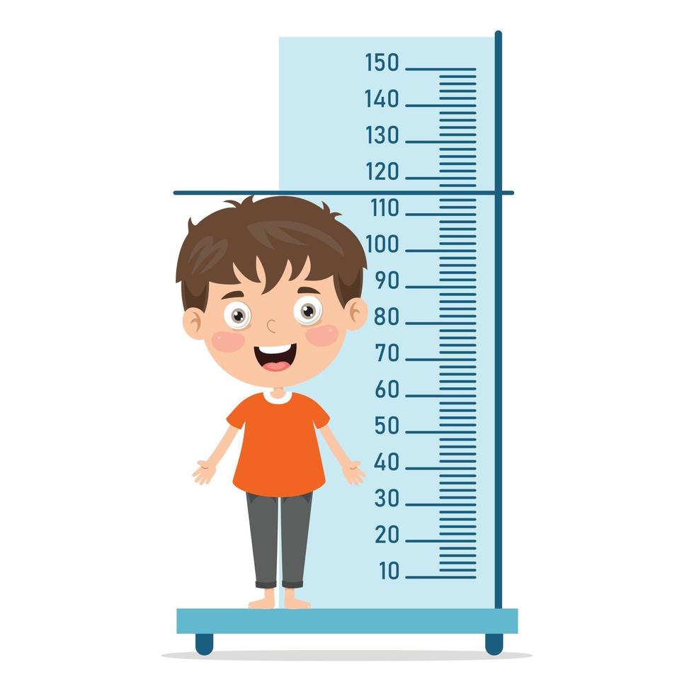 medida de altura para crianças pequenas vetor