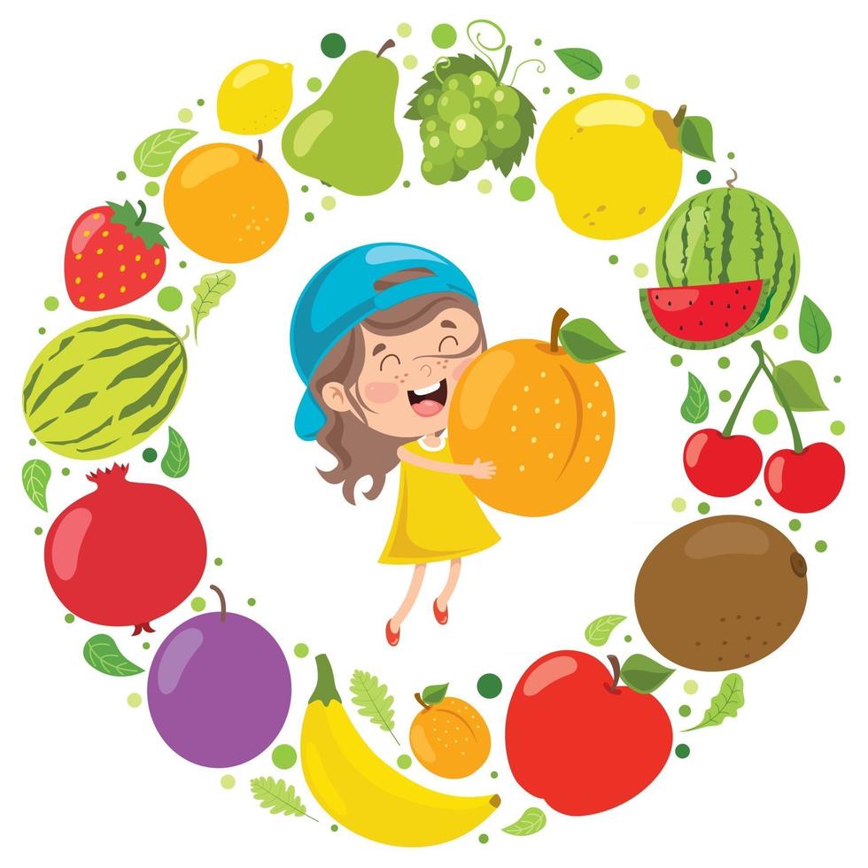 frutas frescas para uma alimentação saudável vetor