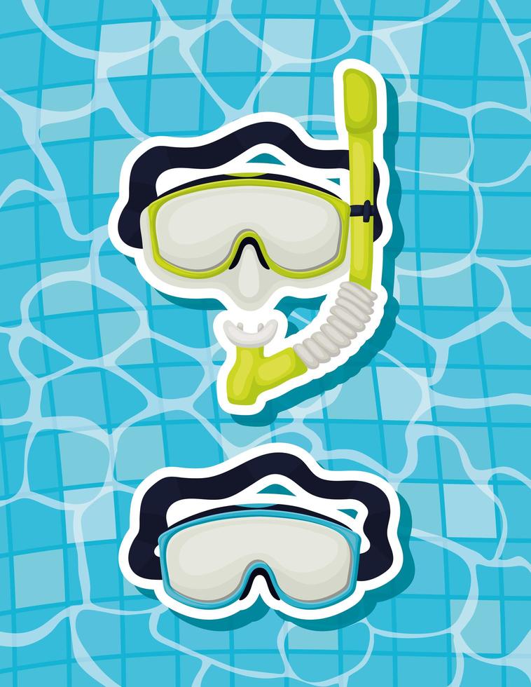 ícones de óculos de mergulho vetor