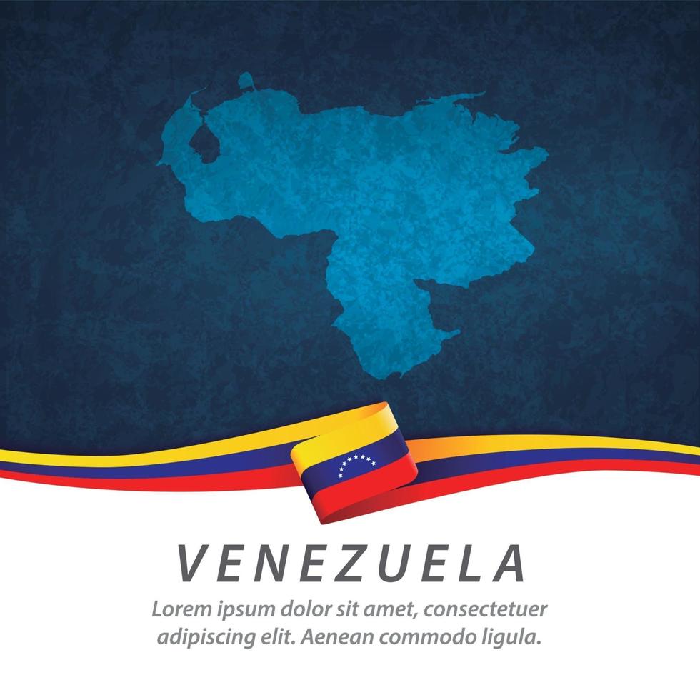 bandeira da venezuela com mapa vetor