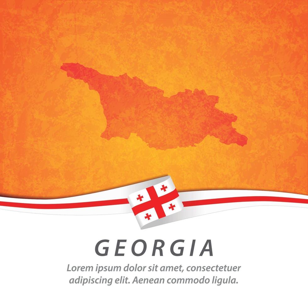 bandeira da georgia com mapa vetor