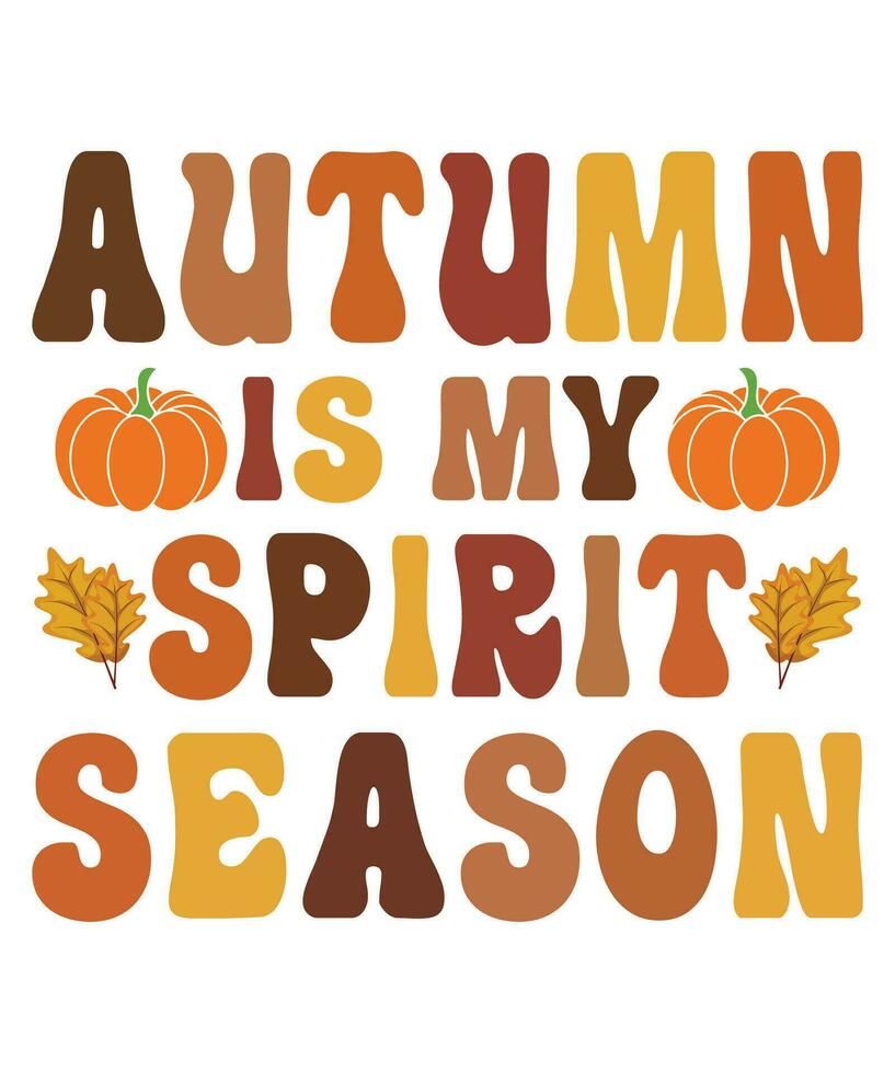 outono é meu espírito estação outono dia camiseta impressão modelo vetor