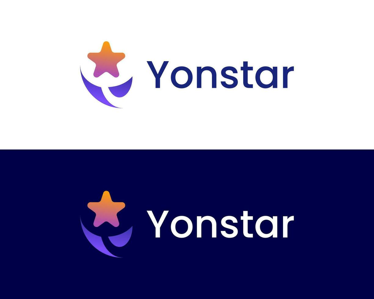 abstrato carta y com Estrela logotipo Projeto conceito vetor
