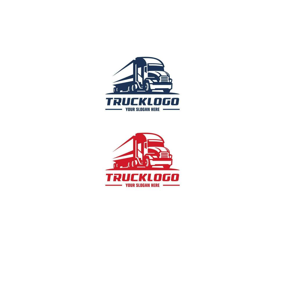 logotipo com caminhão em branco fundo, monocromático estilo e colorida caminhão logotipo vetor