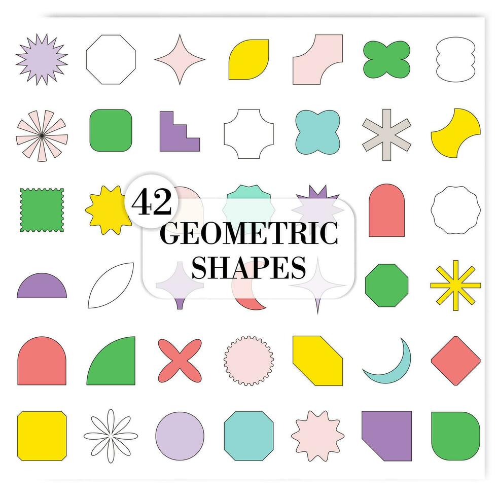 coleção do geométrico forma ícones para elemento decoração elementos vetor
