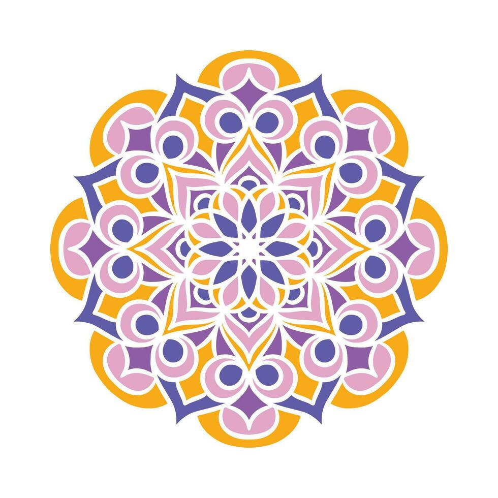 padrão de ornamento redondo mandala étnica com colorido vetor