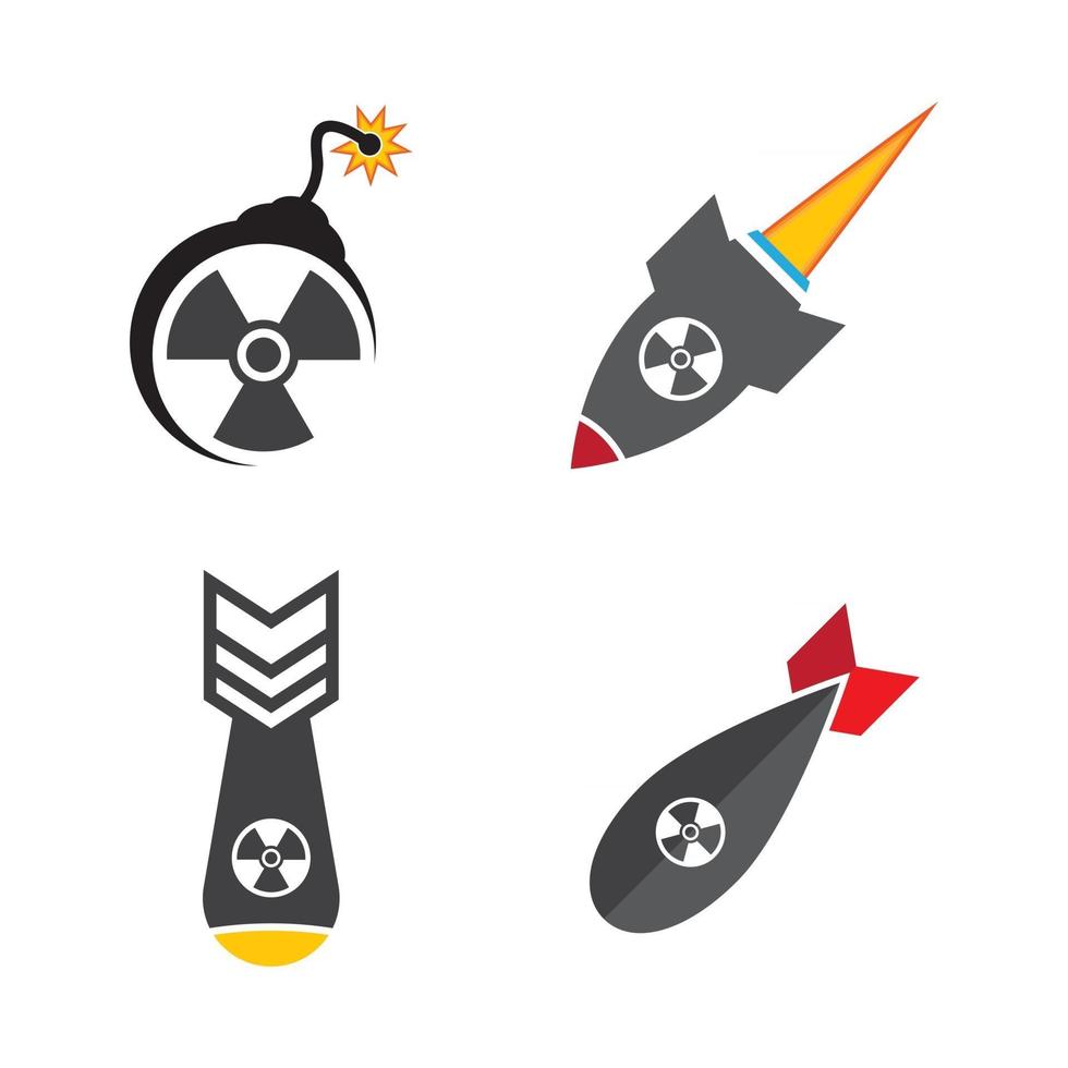 ícone do logotipo da bomba nuclear vetor