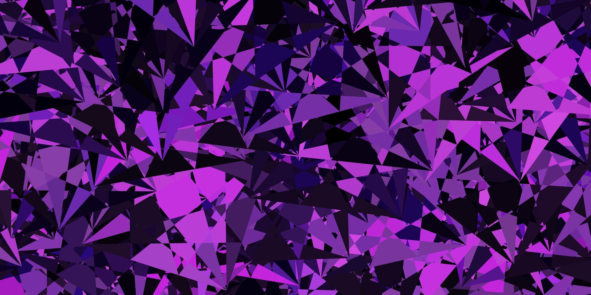 textura vector roxo escuro com triângulos aleatórios