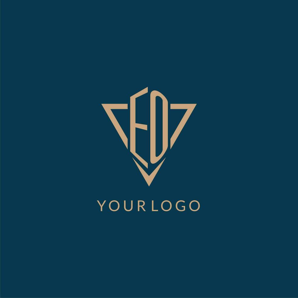 e o logotipo iniciais triângulo forma estilo, criativo logotipo Projeto vetor