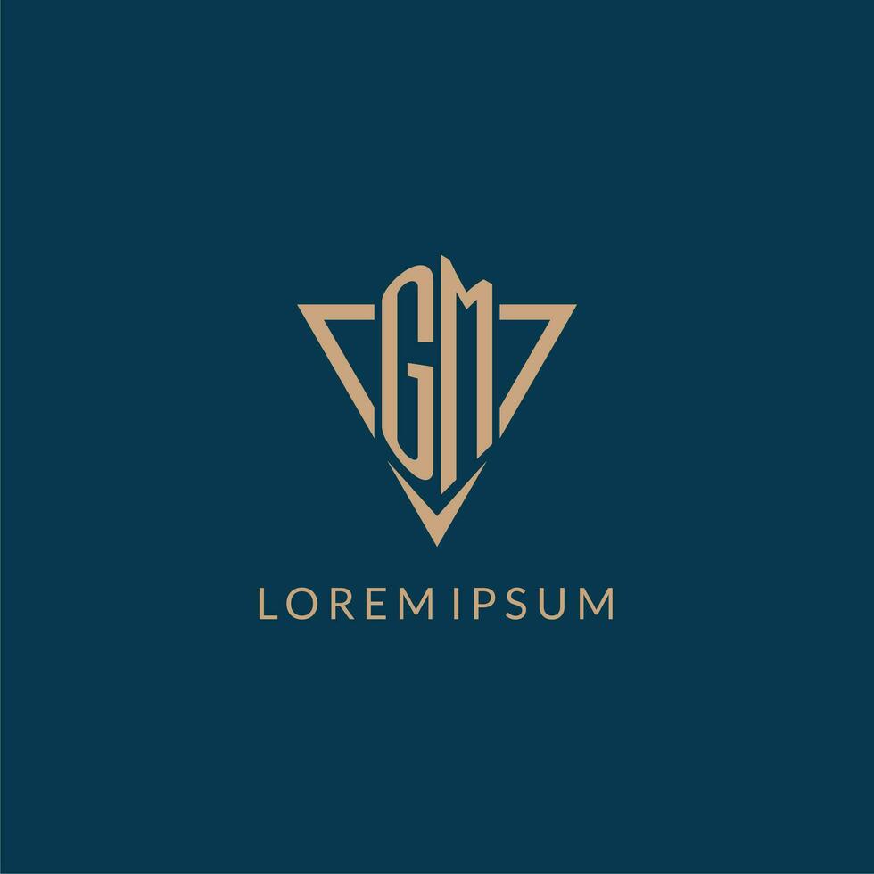 gm logotipo iniciais triângulo forma estilo, criativo logotipo Projeto vetor