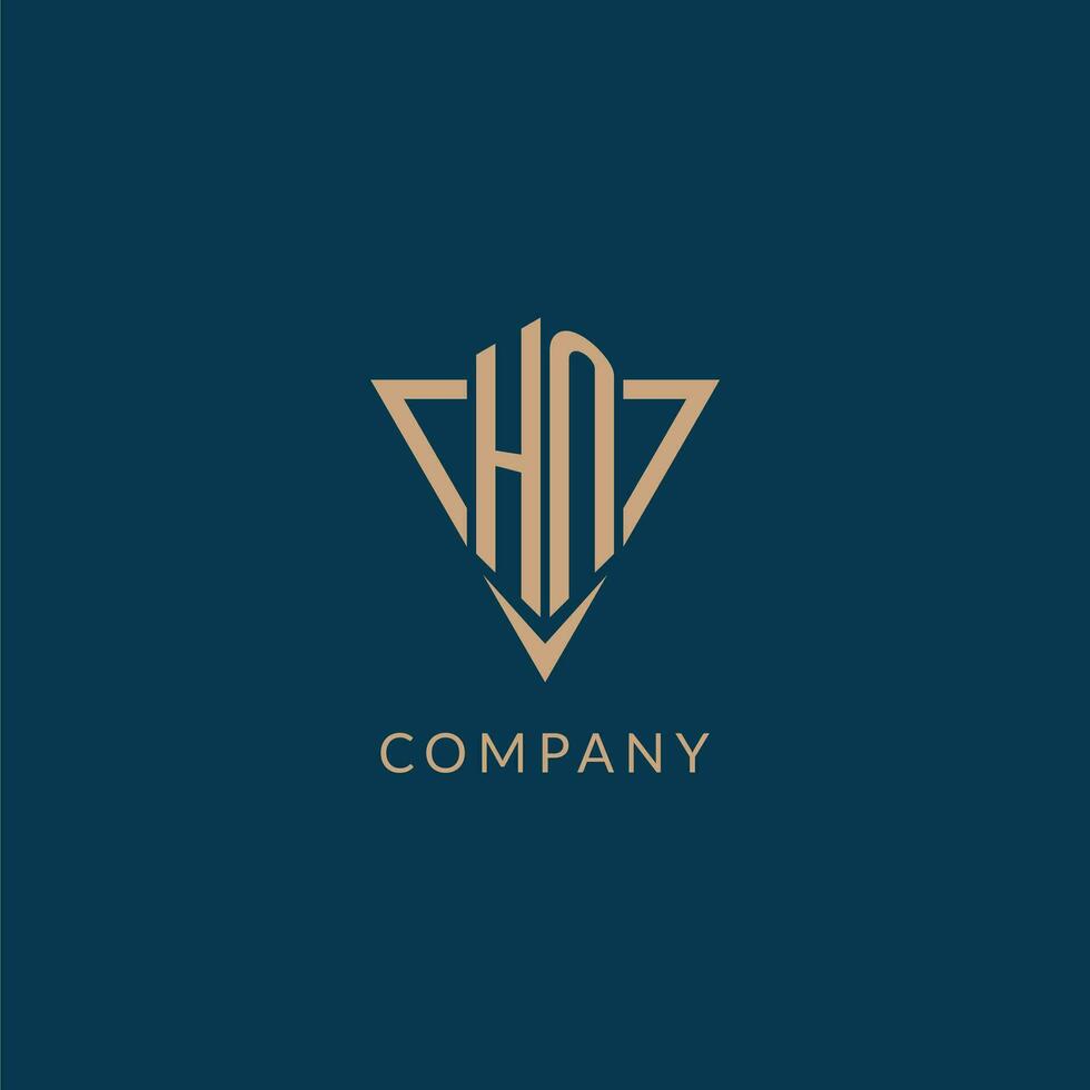 hn logotipo iniciais triângulo forma estilo, criativo logotipo Projeto vetor