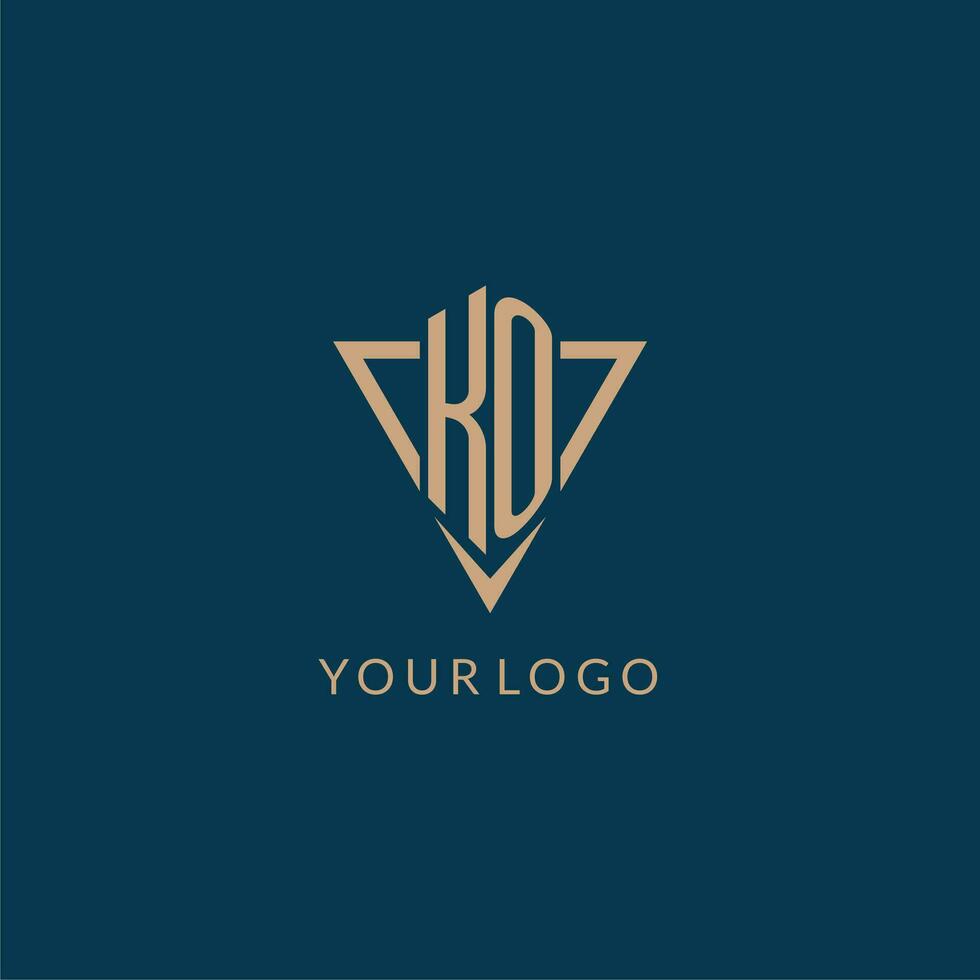 ko logotipo iniciais triângulo forma estilo, criativo logotipo Projeto vetor