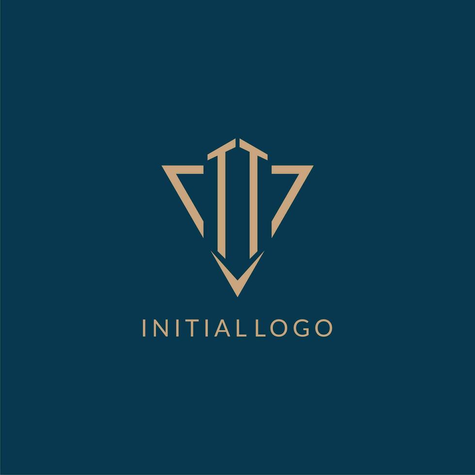 tt logotipo iniciais triângulo forma estilo, criativo logotipo Projeto vetor