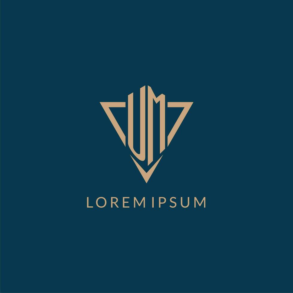 hum logotipo iniciais triângulo forma estilo, criativo logotipo Projeto vetor